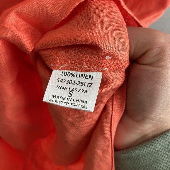 Talulah orange linen button down - Picture 4 of 5